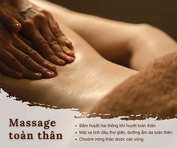 Massage toàn thân bấm huyệt với tinh dầu