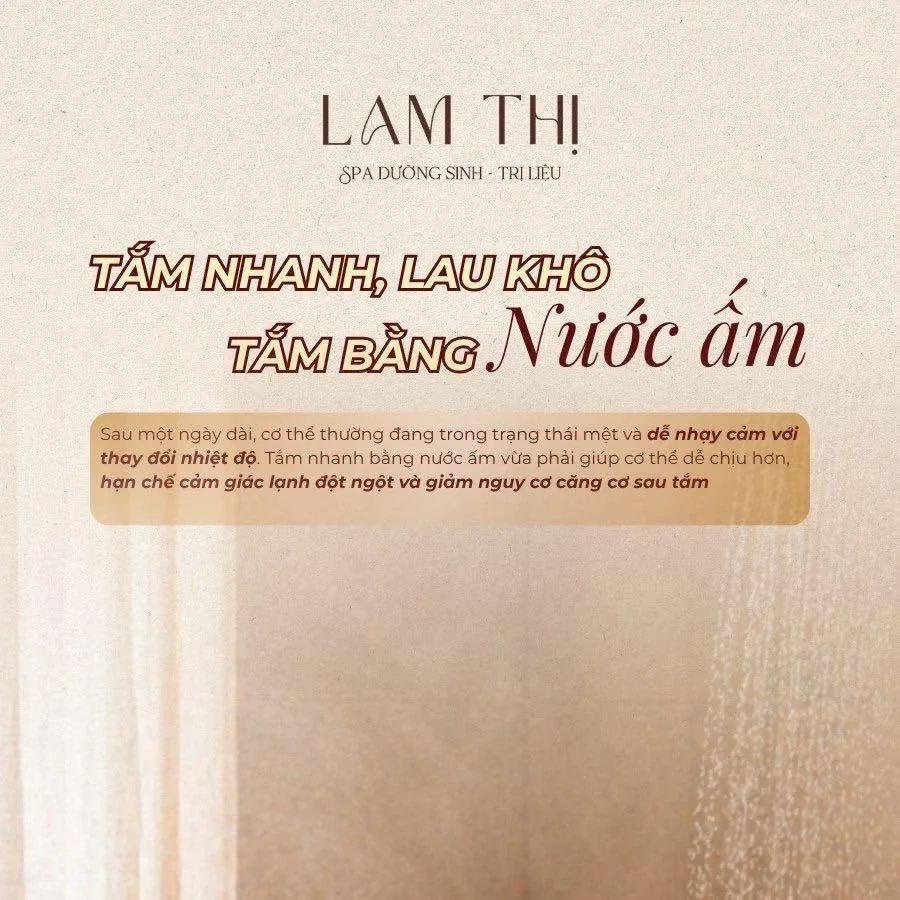 Tắm nhanh, lau khô, tắm bằng nước ấm