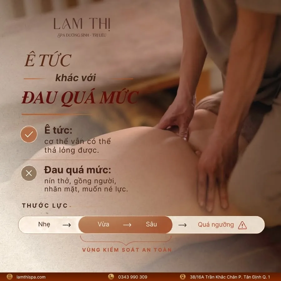 Phân biệt cảm giác ê tức và đau quá mức khi massage