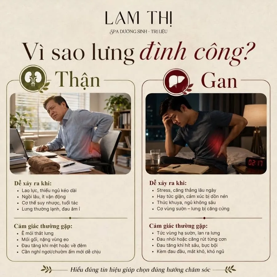 Vì sao lưng đình công: thận hay gan theo Đông y