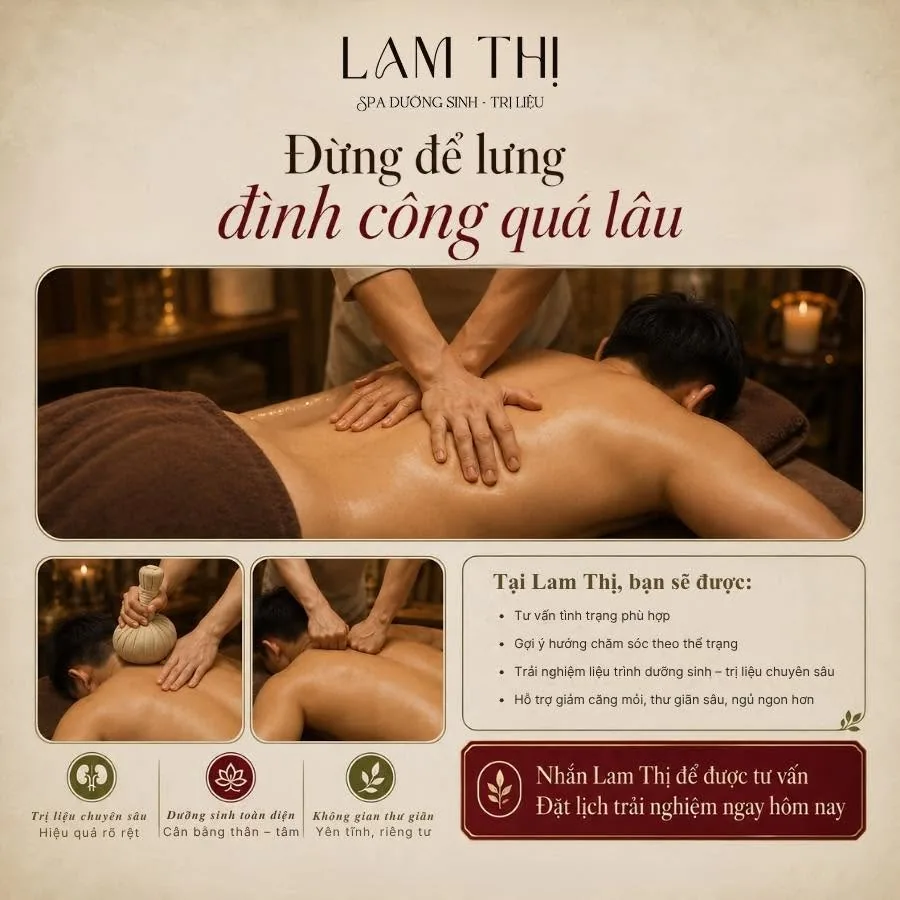 Đừng để lưng đình công quá lâu – chăm sóc lưng tại Lam Thị