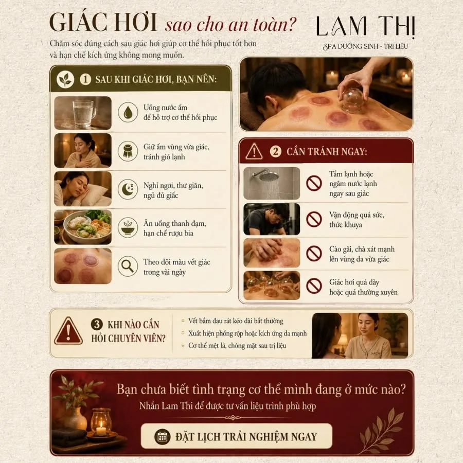 Những lưu ý để giác hơi an toàn