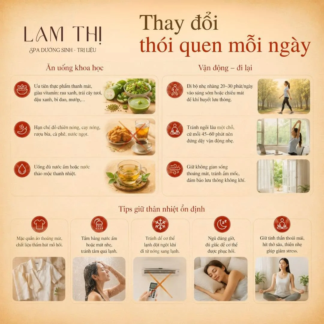 Thay đổi thói quen mỗi ngày để chăm sóc cơ thể mùa nóng ẩm