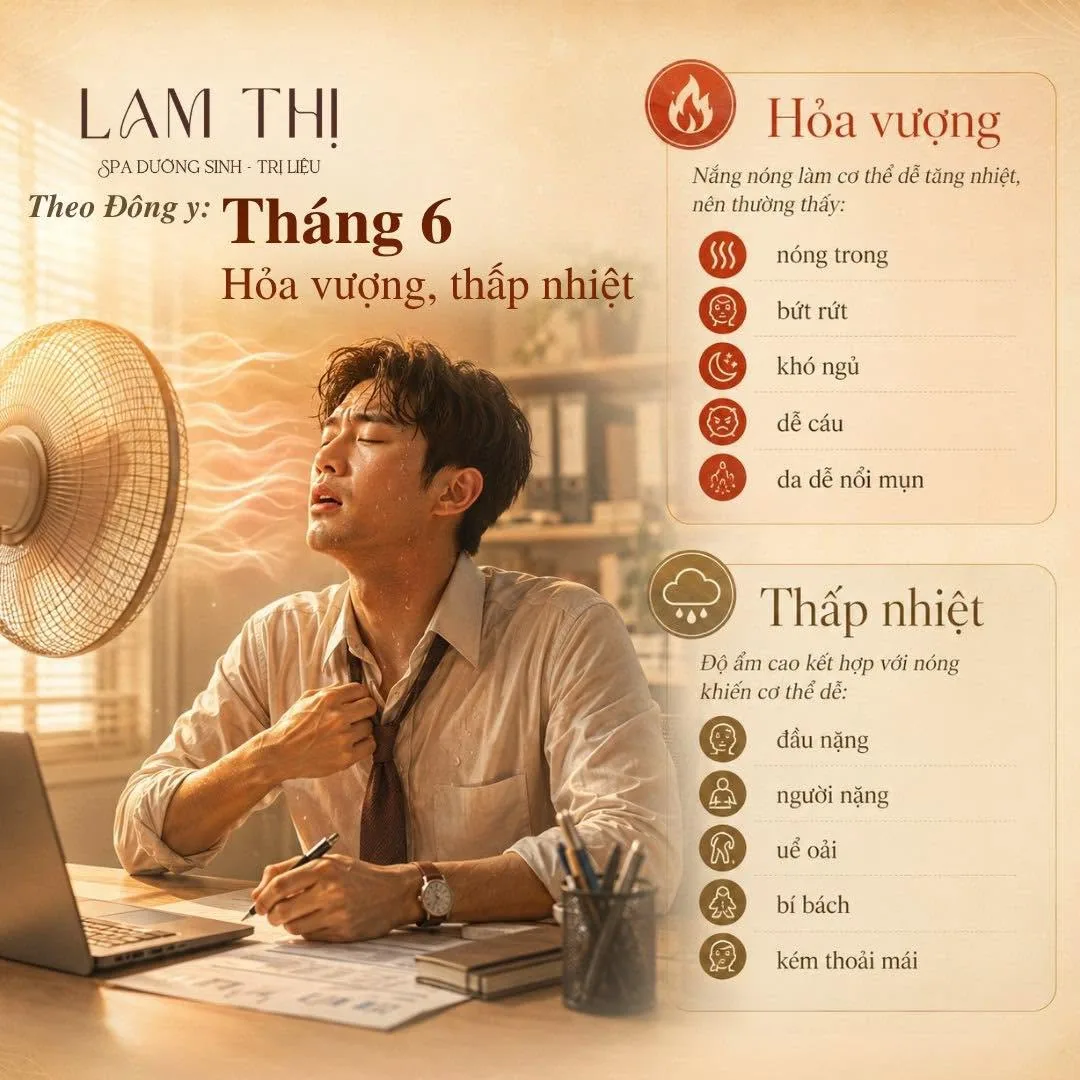 Hỏa vượng, thấp nhiệt theo Đông y khi trời nóng tháng 6